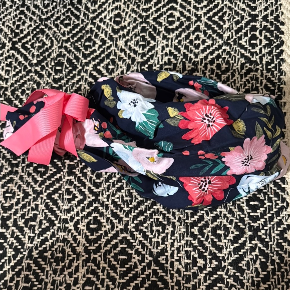 Floral Women's Bun Surgical Cap